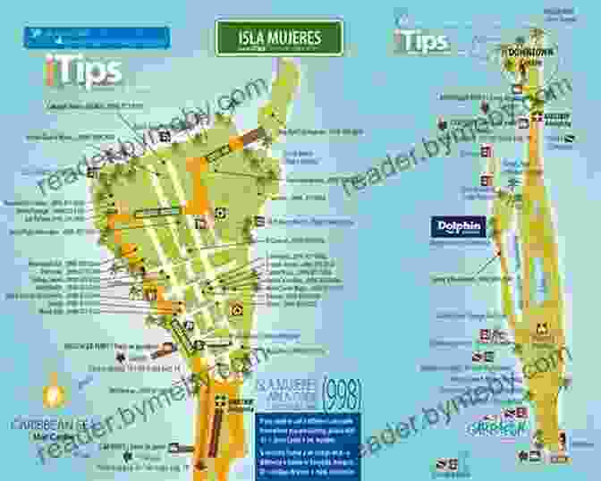 A Map Of Isla Mujeres, Showing The Location Of Beaches, Restaurants, And Attractions The Ultimate Insiders Guide To Isla Mujeres