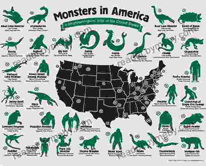 A Map Showcasing The Locations Of Famous Cryptozoological Creatures Cryptozoology For Beginners (Codex Arcanum 2)