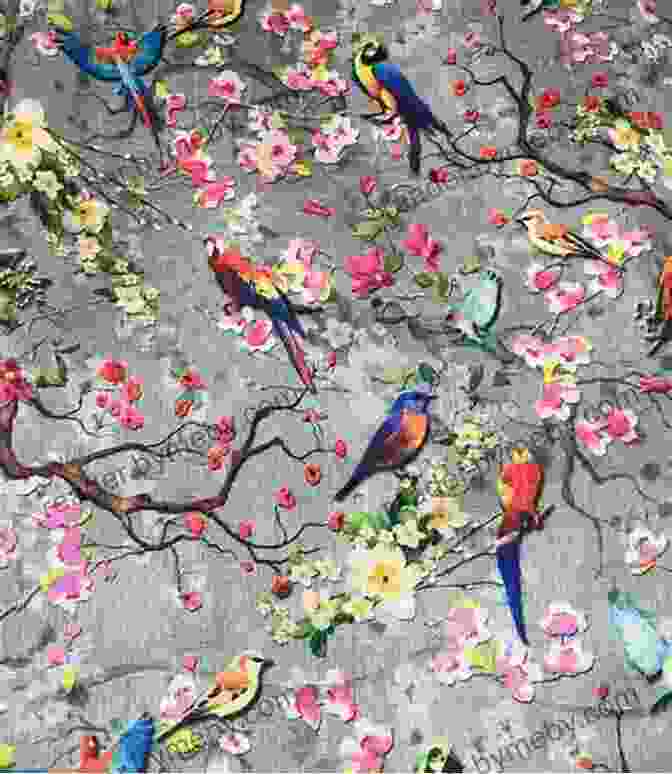 A Stunning Example Of Chinoiserie Wallpaper, With Intricate Floral Motifs And Exotic Birds Gary Bukovnik: CHINOISERIE