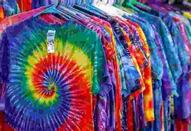 A Vibrant And Colorful Tie Dyed Fabric, Demonstrating The Diversity Of Pattern Dyeing Techniques. Batik And Other Pattern Dyeing