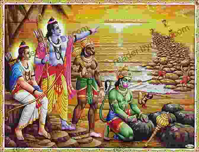 An Illustration Depicting A Scene From The Ramayana, With Lord Rama And His Brother, Lakshmana, Battling The Demon King, Ravana Queen Of The Elements: An Illustrated Based On The Ramayana (The Sita S Fire Trilogy 2)