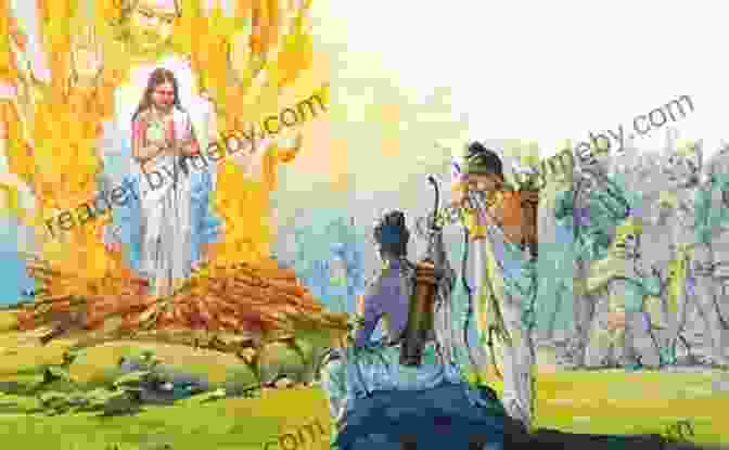 An Illustration Depicting A Scene From The Ramayana, With Sita Undergoing The Agni Pariksha, Or Fire Ordeal Queen Of The Elements: An Illustrated Based On The Ramayana (The Sita S Fire Trilogy 2)