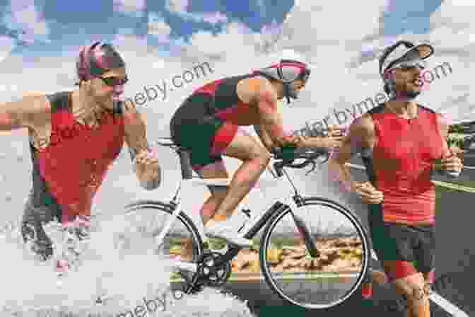 Composite Image Of A Runner, Cyclist, And Swimmer Engaged In Their Respective Sports. The Big Of Endurance Training And Racing