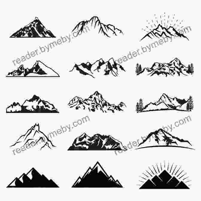 Drawing Of A Mountain Range Illustrating Different Mountain Shapes How To Draw Landscapes: The Step By Step Guide For Beginners Kids To Drawing 10 Beautiful Landscapes Easily (Book 5)