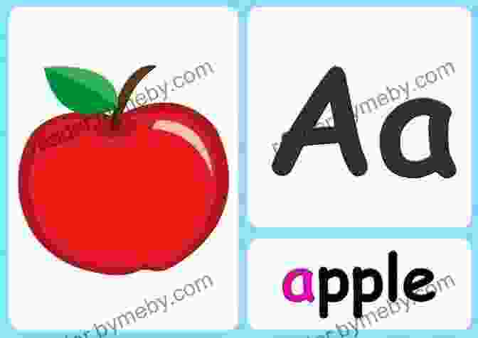 Example Of A Flash Card For Kindergarten Alphabet Counting Featuring The Letter A And An Image Of An Apple Flash Cards For Kindergarten: Alphabet Counting