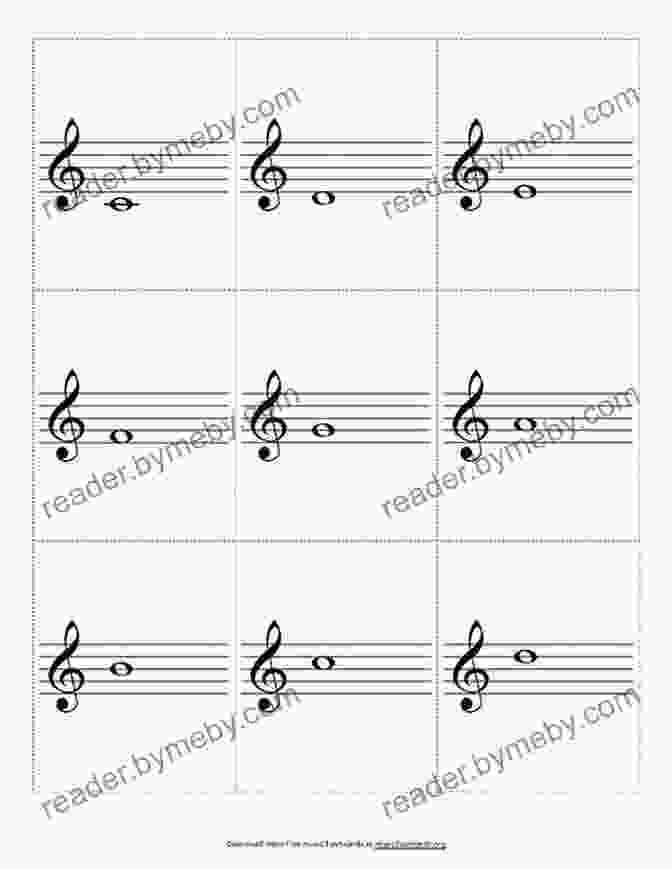 Flashcard Displaying A Music Note On A Musical Staff Treble Clef Music Notes Vol 1: 93 Flashcards To Help Learning How To Read Music Notes And Play Piano