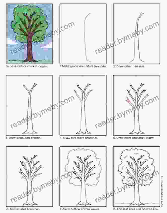 Step By Step Instructions For Drawing Different Types Of Trees How To Draw Landscapes: The Step By Step Guide For Beginners Kids To Drawing 10 Beautiful Landscapes Easily (Book 5)