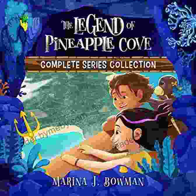 The Legend Of Pineapple Cove Book Cover Featuring A Pirate Ship Sailing Into A Tropical Cove With Palm Trees And A Distant Waterfall The Legend Of Pineapple Cove: Complete Collection: Illustrated Fantasy Adventure Chapter For Kids (The Legend Of Pineapple Cove Series)