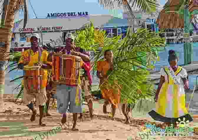 Traditional Garifuna Dancers Performing On A Sandy Beach In Belize, Showcasing Their Vibrant Costumes And Rhythmic Movements. Belize Travel Guide With 100 Landscape Photos